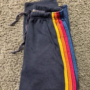 Aviator Nation 5 STRIPE SWEATPANTS GREY. Size XS